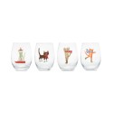 Furry Stemless Wine Glasses, Set of 4