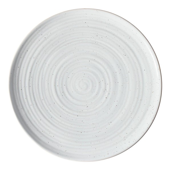 White Round Stoneware Dinner Plate