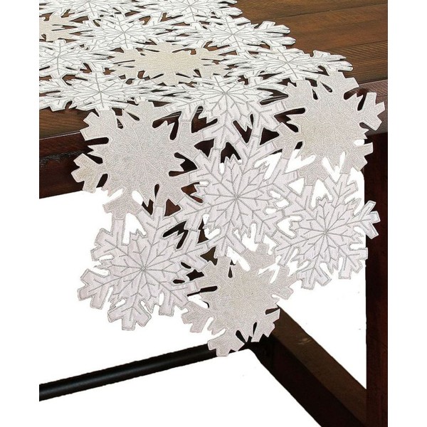 Shimmer Embroidered Collection Cutwork Table Runner, 54