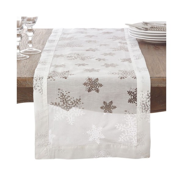 Table Runner with Burnout Snowflake Design