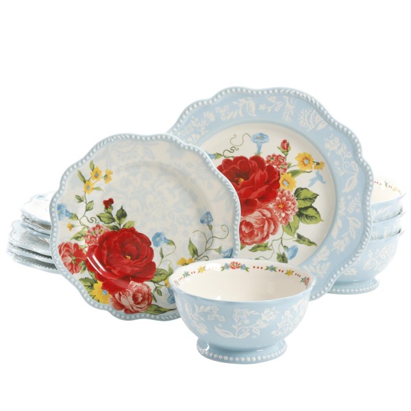 Sweet Rose 12-Piece Dinnerware Set