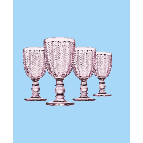 Modern Vintage Red Wine Glasses, Set of Four