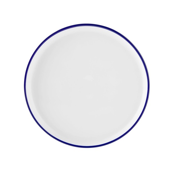 Blue Rim Stoneware Salad Plate