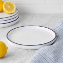 Blue Rim Stoneware Salad Plate