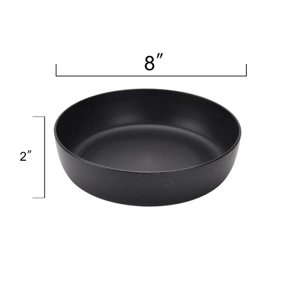 43-Ounce Plastic Round Dinner Bowl, Solid Black