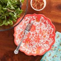 Painterly Floral Salad Plate, Coral