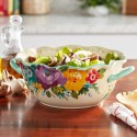 Sweet Romance Blossom Ceramic 9.9-inch Serving Bowl with Handles