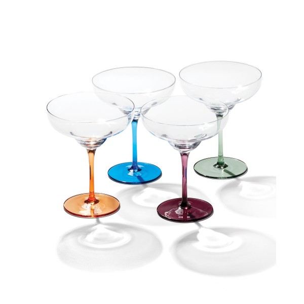 Up Color Bottom Glasses, Set of 4