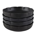 Beautiful Scallop Set of 4 Stoneware Bowl Black