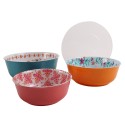 Fresh Floral 6-Piece Melamine Bowl Set, Multi-color