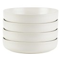 Beautiful Modern Dots  Set of 4 Stoneware Bowls White