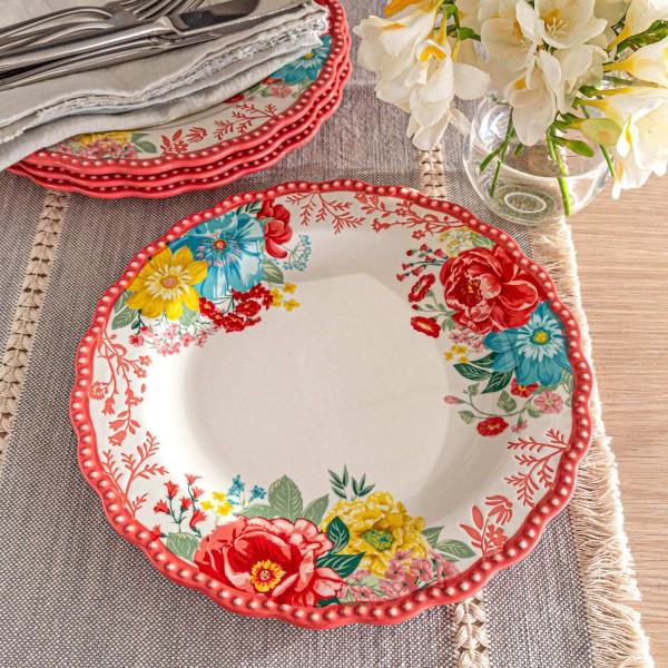 Fancy Flourish Stoneware Dinner Plate