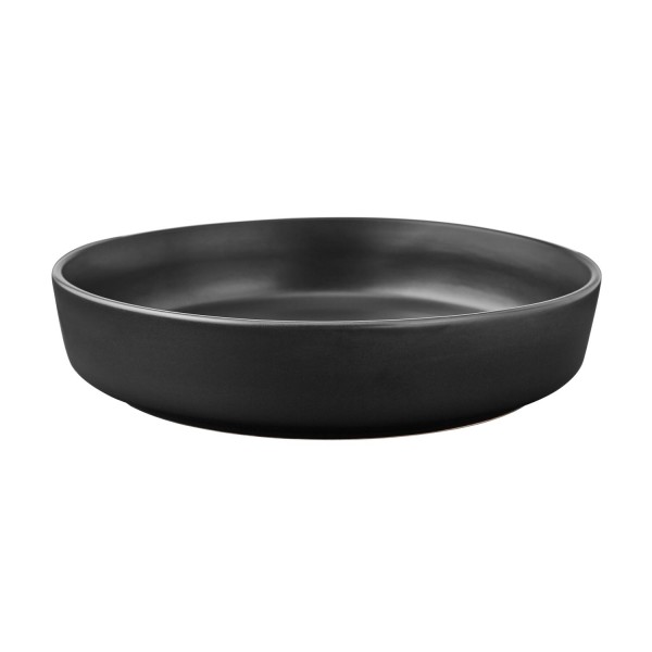 Matte Black Stoneware Dinner Bowl