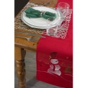 Embroidered Snowman Table Runner