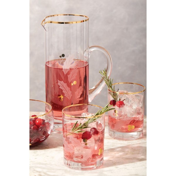 Holiday Gold Double Old Fashioned 4-piece Glass Set