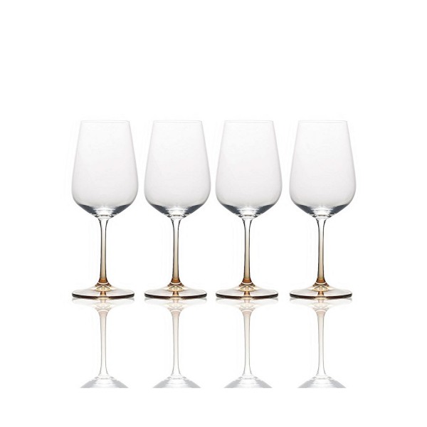 Amber White Wine Glasses, Set of 4