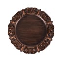 6 Dark Brown Plates Embossed Rim Party Events Tableware