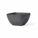 Dark Gray Square-Shaped Stoneware Cereal Bowl