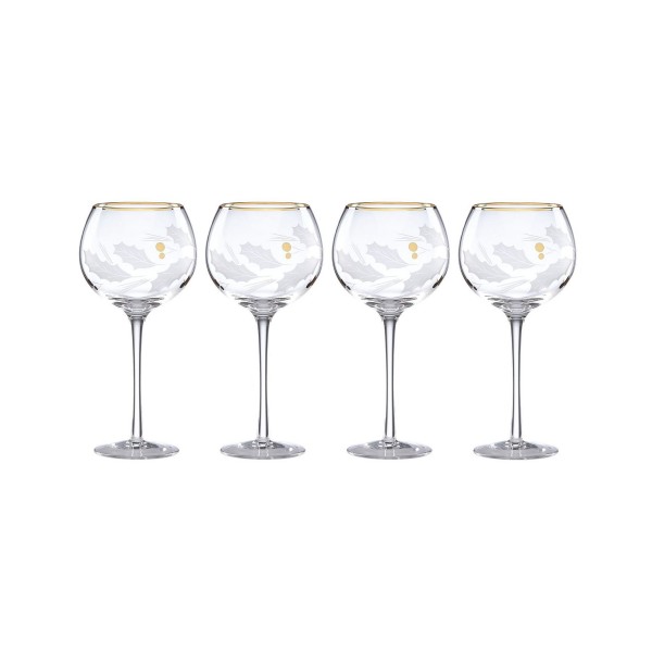 Holiday Gold 4-piece Balloon Glass Set